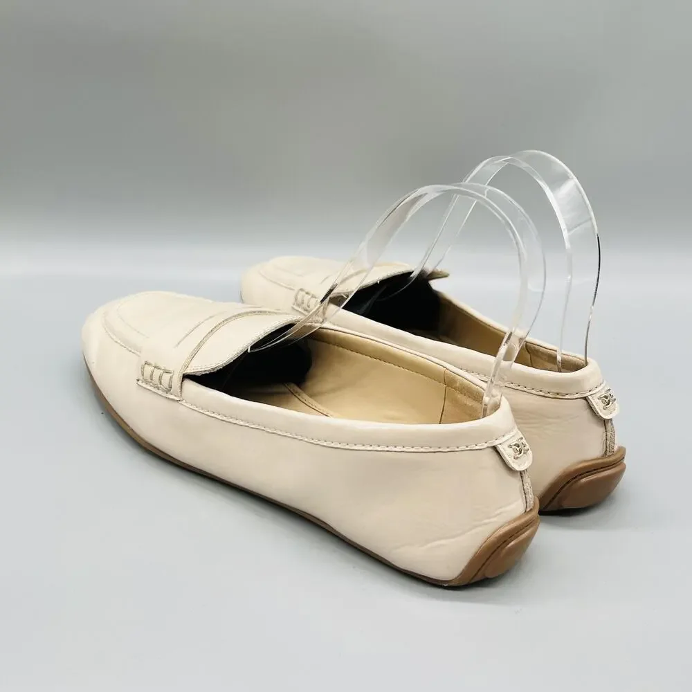 Sam Edelman Shoes Women 8 Off White Tucker Penny Loafer Flats Slip On Casual